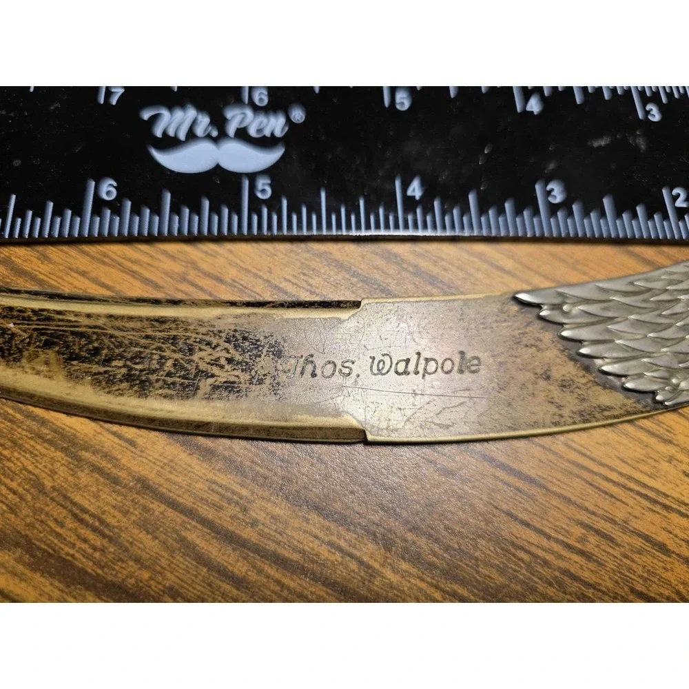 Vintage Thos. Walpole Eagle Head Brass Letter Opener Desk Accessory